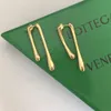 Designer Botega Veneta Boucle d'oreille Style 22 Nouvelles boucles d'oreilles à bande Personnalité féminine Tempérament haut de gamme Laiton plaqué or Longues boucles d'oreilles géométriques