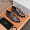 Oxford Berluti Chaussures en cuir faites à la main pour hommes Bruti Chaussures de vache de qualité haut de gamme pour hommes Chaussures habillées d'affaires Casual Step on Lazy Men's ShoesWQQ