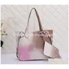 COLORF LRADIENT LETTER BAG BAC Luxury Brand سعة كبيرة للسيدات حقائب اليد مصممة للنساء حقائب Shoder Crossbody