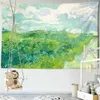 Tapisserier Oljemålning Tryck Tapestry Mandala Fields Crops Country Farm Decorative Tapestry Farmhouse Wall Decor Fabric Bohemian Tapestry