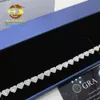 Prix de gros Sterling Silver 925 Iced Out VVS Moisanite Fine Hop Hop Bijoux Heart Cuban Link Chain Bracelet for Women