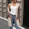 Tejidos para mujer Gabardina para mujer Cárdigans de lana Poncho Bar chaqueta urbana estilo británico chaquetas de ropa Vintage