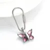 Keychains Crystal Butterfly Cremation Urns Keychain Ashes Memorial Keepsake Urn för mänsklig/husdjur charm hängsmycken Keyring