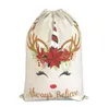 JUL Gift Bag Sweet DrawString Canvas Unicorn Santa Sack 2 Style Godkvalitet Juldekoration Ordament Santa SN1173