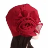 Etniska kläder Bohemian pannband Big Flower Women's Elastic Hat Spring/Summer Hair Wedding Party Headwear Accessories