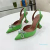 Spool Heels Sandals Women's Luxury Designers Dress Shoe Evening Slingback78