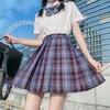 Spódnice 2024 Plaid Women Plated Skirt Bow Karot Summer High Talle Preppy Girl