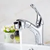 Bathroom Sink Faucets Two-Gear Switch Pull-out Faucet And Cold Basin Table Single Hole Washbasin Inter-Platform Pullout
