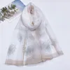 Foulards Femmes Soie Coupe Écharpe De Luxe Design Imprimer Lady Designer Mode Châle Hijab Couleur Unie Élégant Fleur Wrap
