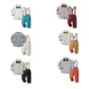 Baby Kids Clothes Sets Shirts Pants Plaid Long Sleeved T-shirts Trousers Boys Toddlers Casual Autumn Clothing Suits Children Youth Cotton outfit size 70-160cm
