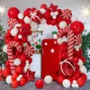 Partydekoration Weihnachtsballons Garland Arch Kit Rot Weiß Latexballon Zuckerstange Sternboxen Folie Globos Jahr