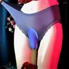 Sous-vêtements Slips sexy pour hommes sans couture sous-vêtements de sensation nue super mince tongs enveloppés d'oeufs crossdressing respirant lingerie gay