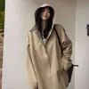 Kurtki designerskie kurtka damska moda moda podwójny liter dardigan płaszcz luźny wiatrakowy wiatr z kapturem płaszcze średniej długości