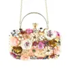 Sac à bandoulière Sac à messager Sacs à bandoulière Fashion Flower Bed Broderie Dîner Dîner Robe Clutch Sac Femme Chaîne épaule S271N