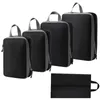Utomhuspåsar 5 Set Compression Packing Muber Expanderbar resväska Organiser med skospåse -bagage för resor