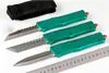 stone wash 7CR17 STEEL Blade A10 OTF AUTO Knife,Aluminum alloy green titanium coating Handles,Camping Outdoor Tactical Self-defens Tools EDC Pocket Knives