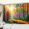 Wandteppiche, Retro-Ölgemälde, schöner Wald, natürliche Landschaft, Wandteppich, Wandbehang, Hippie-Mandala, Tagesdecke, böhmische Kunst, Heimdekoration