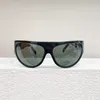 Oversize Wrap Sonnenbrille Maske Schwarz/Dunkelgraue Gläser Damen Sonnenbrille Shades Sunnies Gafas de Sol UV400 Brillen mit Box