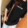 Camiseta de diseñador para mujer, moda lujosa, logotipo de letra, manga corta, prenda superior de alta calidad para mujer, talla S-3XL, 23 de enero
