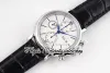TWF 150 Jubileumsserie Mens Watch TW391024 A79320 Chronograph Automatic White Dial Stick Markers Steel Case Leather Strap Super Edition