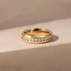 Band Tigrade 6mm Gold Color Titanium Ring Cubic Zirconia Luxury Engagement Ring For Men Women Wedding Band Storlek 5 till 12