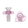 1.97 Inch Pink Heart Shape Hookah Glass Bowl Smoking Accessories for Bong Water Pipe oil Rig PT5030