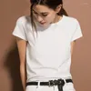 T-shirt da donna T-shirt bianche casual estive Donna O-Collo Colori solidi Top semplici a maniche corte Moda da strada femminile All-Match Basic