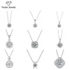 Paston Jewelry 925 Sterling Silver925 Pingente Colar DEF VVS1 5ct Pêra Moissanite Diamante Halo Pingente Jóias