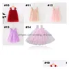 Em estoque flor menina vestidos bebê meninas estilingue vestido de renda crianças agaric malha tutu princesa verão boutique crianças roupas 6 cores c dhesq