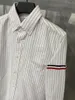 Camisas casuais masculinas primavera homens camisa dupla manga cor listra vermelho branco azul pontiagudo colarinho oxford longo para