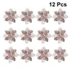 Couronnes de fleurs décoratives Glitter Poinsettia creux artificiel Noël arbre de Noël suspendu pendentif couronne livraison directe maison jardin F Dhos9