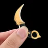 ミニクローナイフキーチェーンハンガーKarambit Survival KnifeEDCポケット屋外ツールキャンプポータブル固定刃自己防衛ナイフ