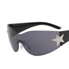 Rahmenlose, mit Pentagramm integrierte Pilotensonnenbrille, Spice Girl Sunshade-Sonnenbrille