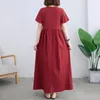 Party Dresses Bohemia Women Summer Cotton Linen Casual Long Dress Vintage Style Embroidery Loose Ladies Elegant A-line Beach