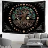 Tapisseries Tree of Life Tapestry Sun and Moon Tapestrys Tarot Divination Wall Hanging Boho Eesthetic Room Decor Spiritual Yoga Filtar L2401