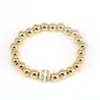 Bracelets 5 pièces, couleur or délicat émail cuivre perle chaîne Bracelet femme Vintage rond Disco boule Bracelet bijoux cadeau