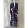 Casacos femininos miyake plissado cardigan vestido longo retro high-end roxo robe 2024 primavera estilo saudita casaco elegante