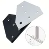 New 1pc 5 Hole Joint Plate Corner Angle Bracket Connection Joint Strip For 3030 4040 2020 Aluminum Profile Support Black/Silver