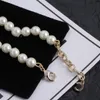 Pulsera de perlas de moda superior, pulsera de diseñador de cadena, pulseras con dijes para amantes, letras para mujer, joyería de regalo de boda