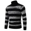 Мужские свитера, осенние и зимние топы, свитер, повседневный теплый вязаный пуловер с шеей, мужская одежда