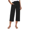 Pantaloni da donna Yoga Leggings larghi traspiranti sottili a vita alta Capri Lady Pantaloni lunghi casual con coulisse estivi
