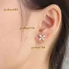 Stud Stud pour femmes boucles d'oreilles argent T incrusté colle goutte amour en forme de goujons populaire doux style anti allergie oreille accessoires 2024 boucles d'oreilles design bijoux de haute qualité