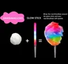 Colorful Led Glowing Sticks for Wedding Party Light Up Rave Cheer wand Sticks Flashing Cotton Candy Sticks Birthday Easter Party Marshmallow Sticks