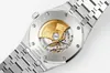 Mroźne złoto nowe luksusowe męskie zegarek AP15410 Czarna twarz Zintegrowana 4302 Automatyczny ruch mechaniczny Sapphire Glass Habits 41 mm