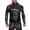 Vestes pour hommes Hommes Veste en similicuir à haute brillance Sexy Élégant avec col montant pour discothèque