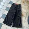 Мужские джинсы Harajuku, мужские мешковатые уличные брюки Y2k, потертые черные джинсовые брюки в стиле ретро, прямые широкие брюки в стиле хип-хоп, 2024