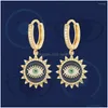 Dingle ljuskrona dingle örhängen mode guld färg ond blå ögon toppkvalitet lycklig båge för kvinnliga turkiska smycken 2023 droppe deliv dh6l8