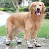 Vestuário para cães Sapatos impermeáveis antiderrapantes reflexivos transparentes chuva ao ar livre com tiras para cães pequenos e médios