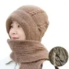 Baretten Verdikte Warme Muts Winter Fleece Gebreide Wollen Dameshoeden Winddicht Gehoorbescherming Cap Casual Zachte Beanie Caps Gorras