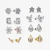 Earrings Delicate S925 Silver Earrings Original Certified For Women Cubic Zirconia Star Snowflake Drop Mask Flower Piercing Free Shipping